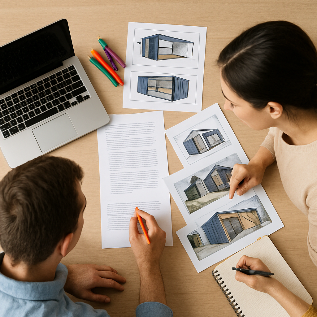 From a birds eye perspective the scene captures two individuals deeply engaged in collaboration their faces obscured from view The camera angle highlights the gentle contours of their heads emphasizing their focused expressions as they lean over a cl From a birds eye perspective the scene captures two individuals deeply engaged in collaboration their faces obscured from view The camera angle highlights the gentle contours of their heads emphasizing their focused expressions as they lean over a cl