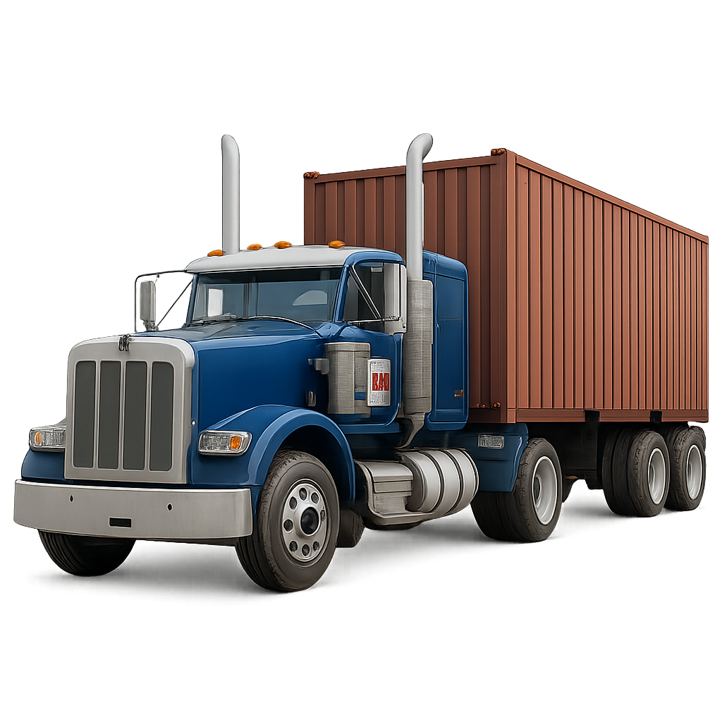canadian truck carrying a shipping container no background image canadian truck carrying a shipping container no background image
