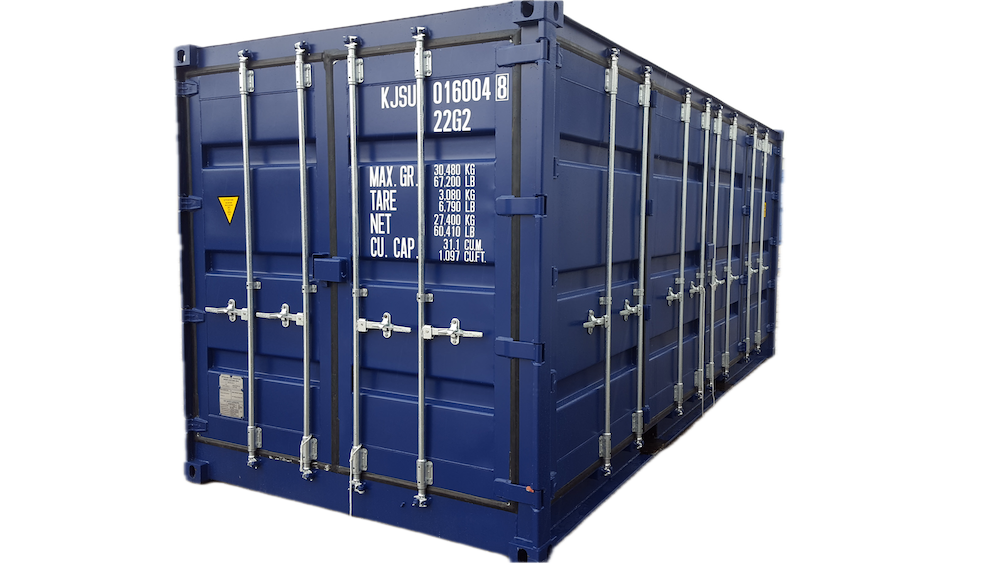 Conteneur 20 pieds avec portes latérales neuf à vendre à Montréal, Québec - Conteneurs KJS Containers Inc copy Background Removed