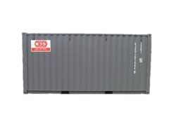 Conteneur 20 pieds neuf gris pâle à vendre à Montréal, Québec - Conteneurs KJS Containers Inc. Côté